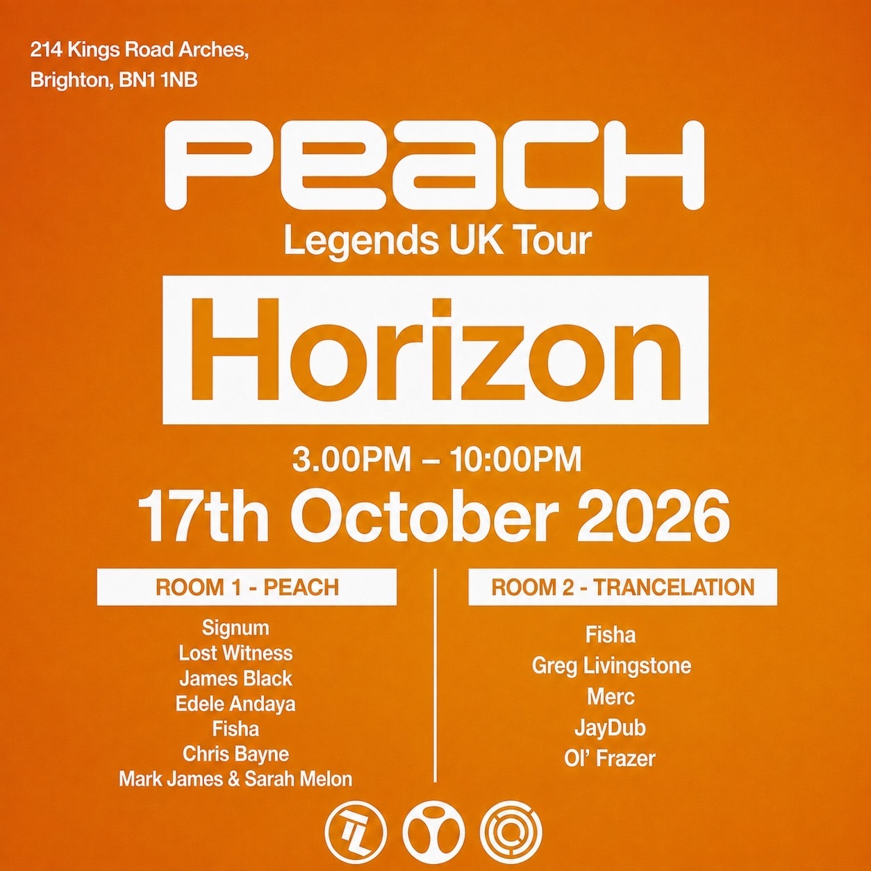 Peach Legends UK Tour — Brighton flyer