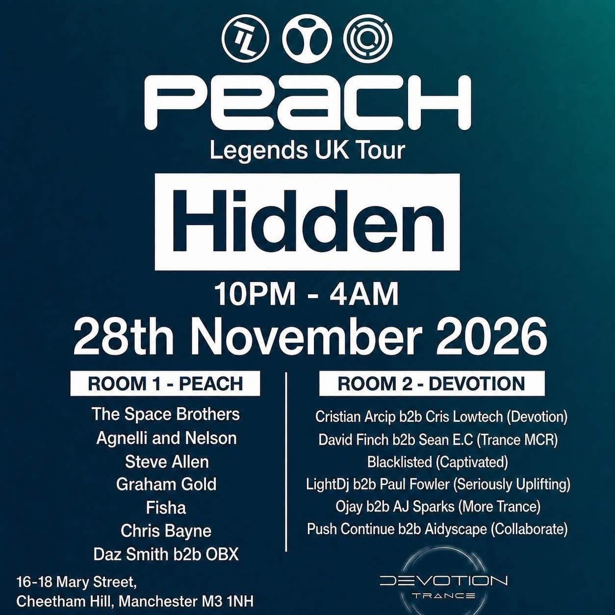 Peach Legends UK Tour — Manchester flyer