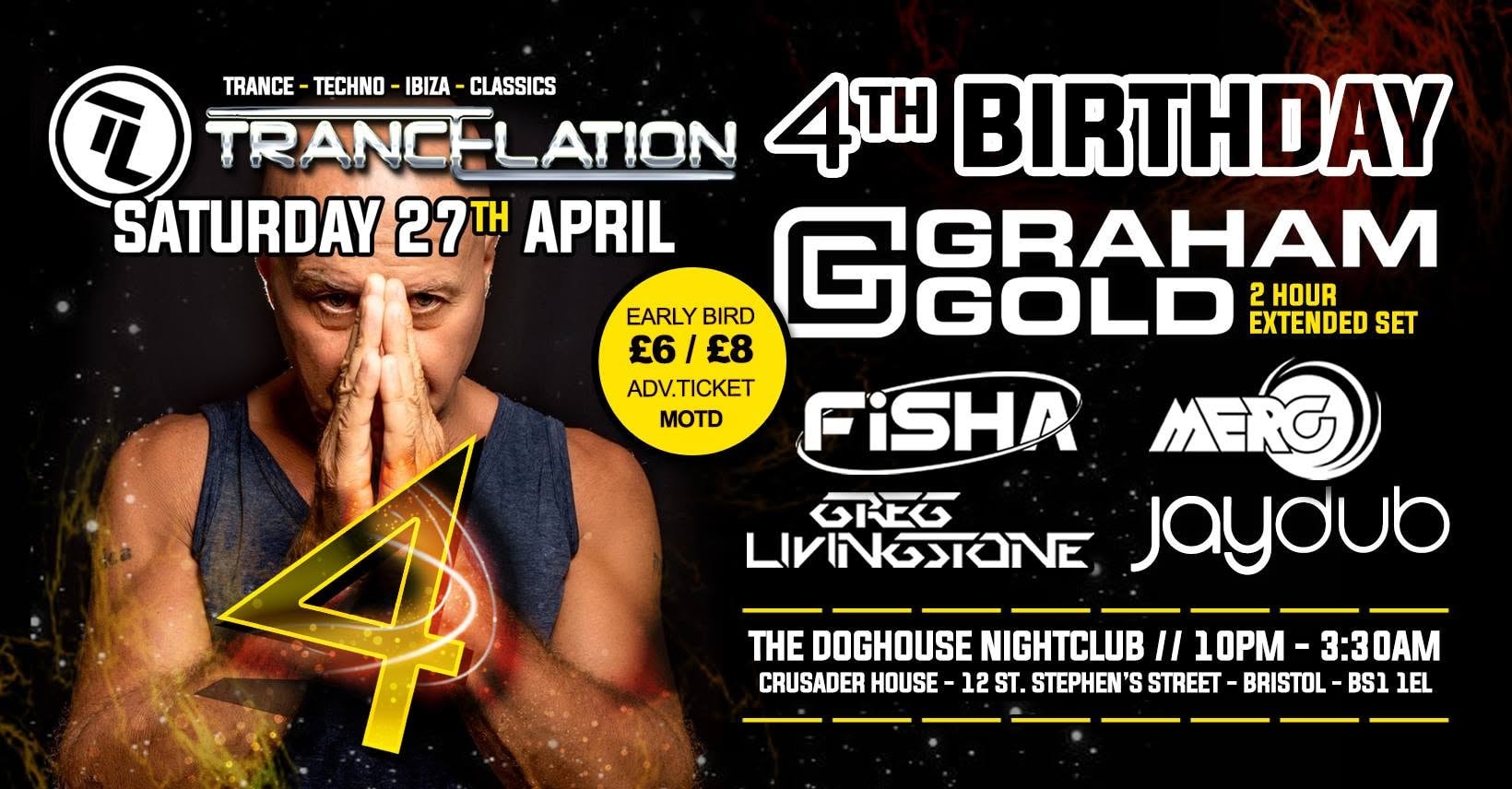 Trancelation 4th Birthday flyer