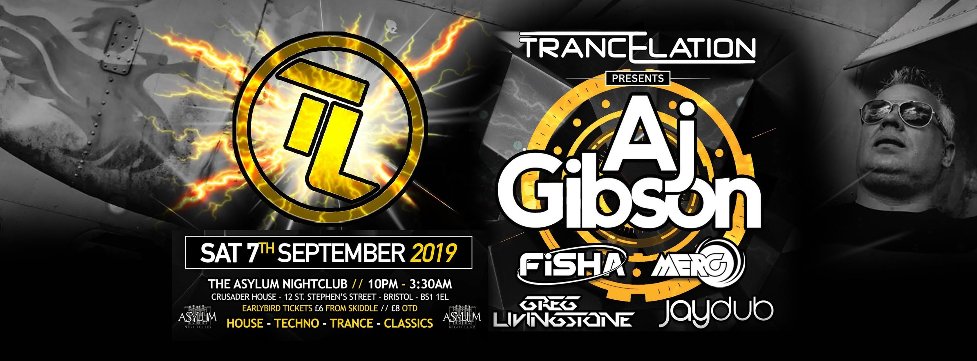 Trancelation presents AJ Gibson flyer