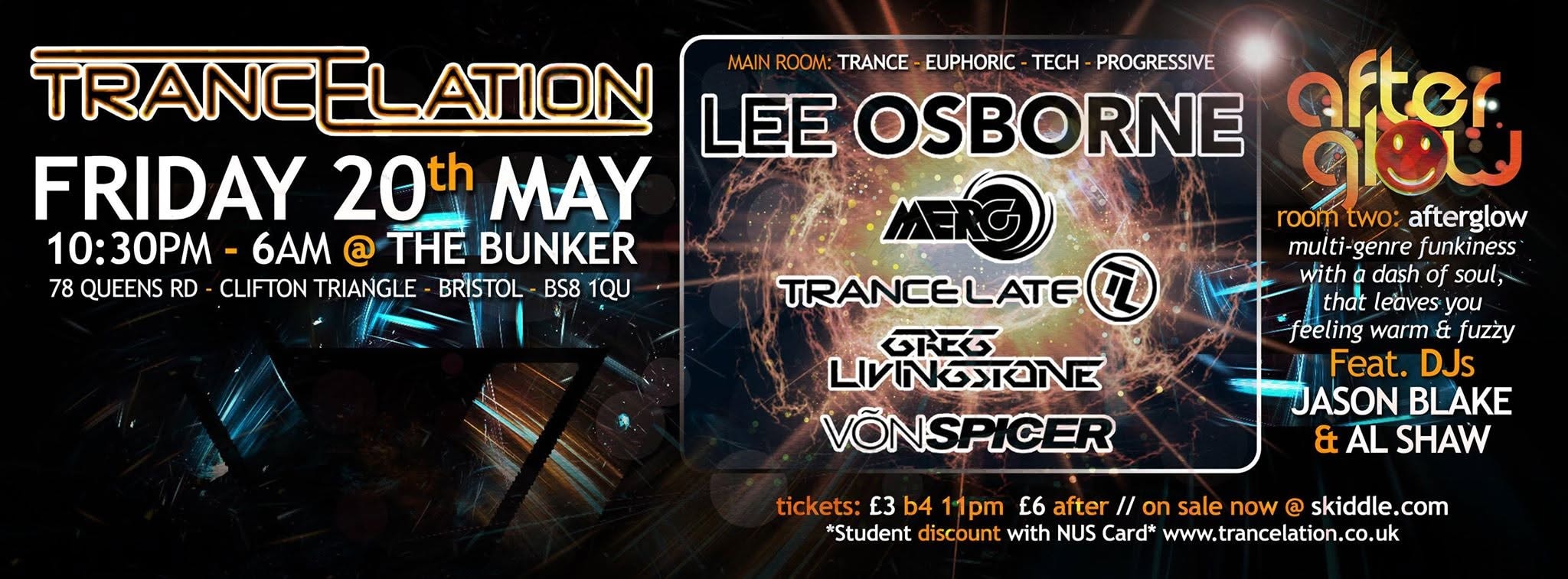 Trancelation: Lee Osborne at The Bunker flyer