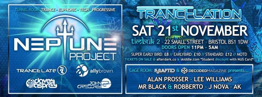 Trancelation x Neptune Project flyer